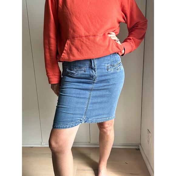 Anthropologie Denim Pencil Skirt Y2k Denim jeans Skirts leifsdottir Cotton - Picture 8 of 9